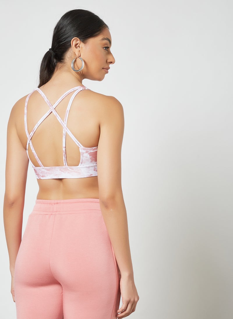 GUESS - Marble Medium Support Bra Pink - Image 1