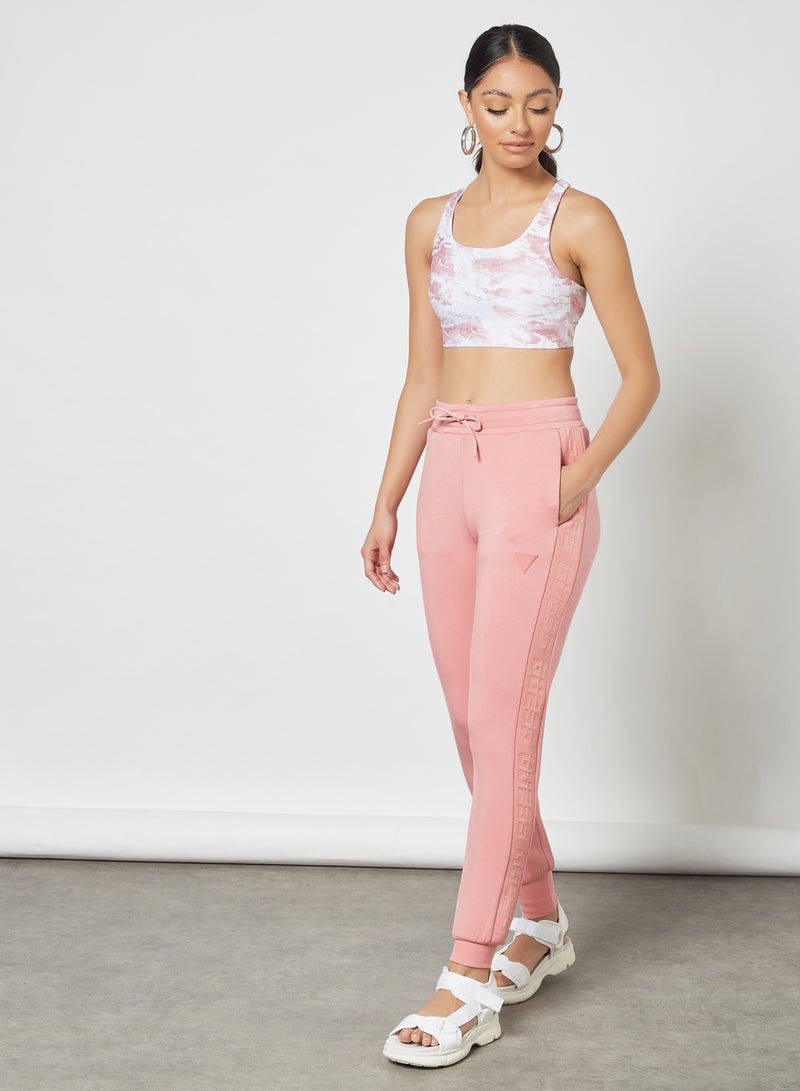 GUESS - Marble Medium Support Bra Pink - Image 1