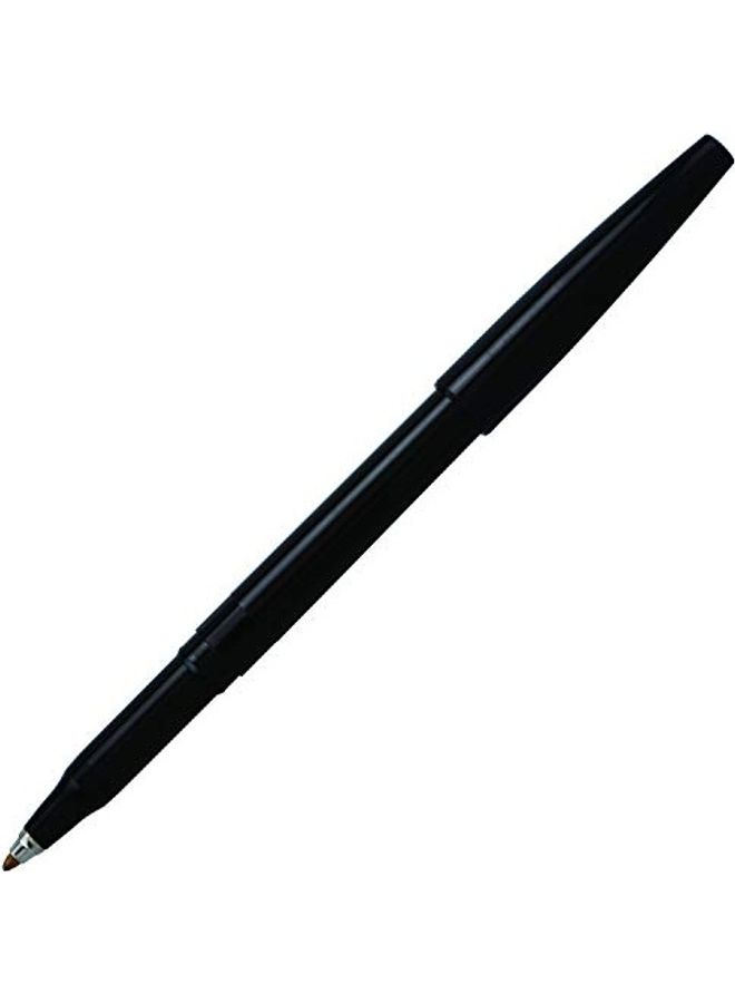 Pentel Pack Of 12 Rolling Writer Roller Ball Pen Set Black/Silver - Image 2