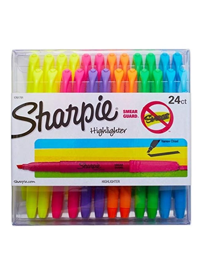 Sharpie 24-Piece Chisel Tip Liquid Pocket Highlighters Multicolour  - Image 1