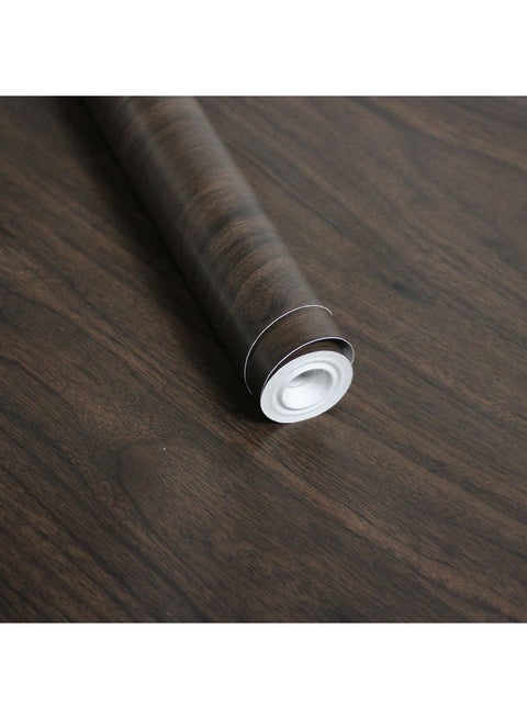 Wood Grain Pattern Waterproof Wall Paper Brown One Size