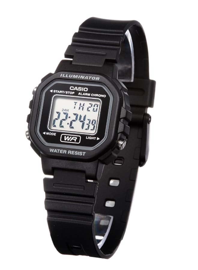 كاسيو ساعة يد رقمية بسوار من الراتينج طراز LA-20WH-1ADF( مقاس 31 مم - لون أسود للنساء - Image 2