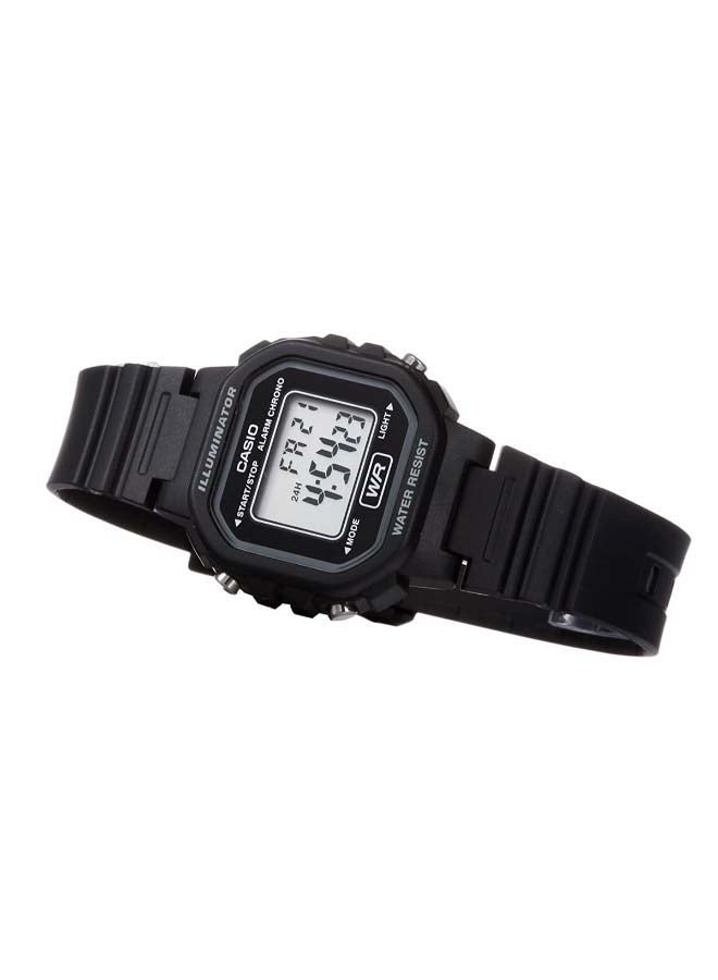 كاسيو ساعة يد رقمية بسوار من الراتينج طراز LA-20WH-1ADF( مقاس 31 مم - لون أسود للنساء - Image 4