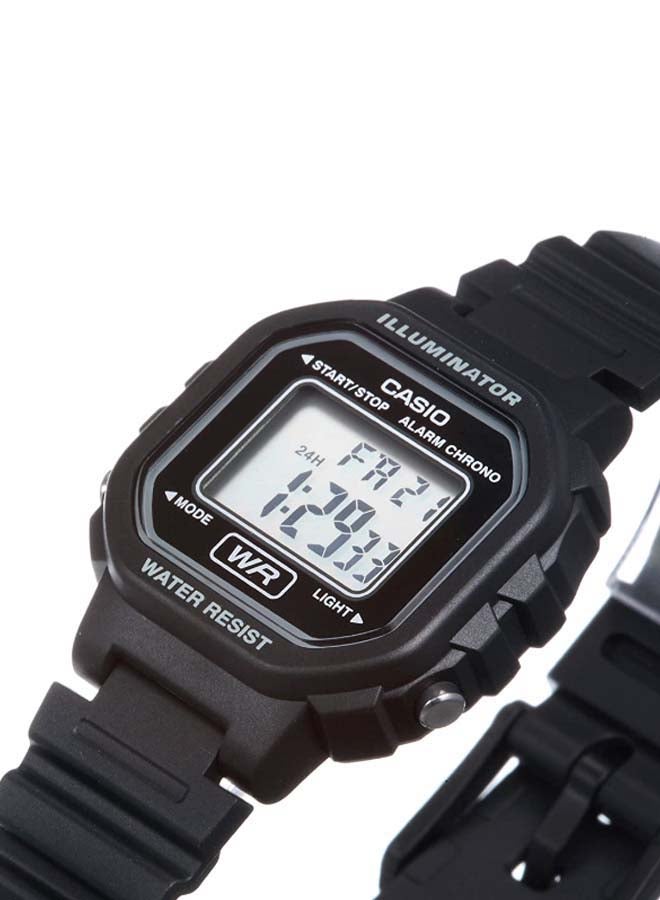 كاسيو ساعة يد رقمية بسوار من الراتينج طراز LA-20WH-1ADF( مقاس 31 مم - لون أسود للنساء - Image 5