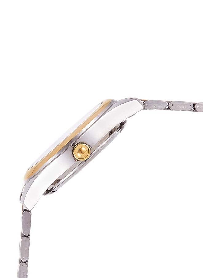 كاسيو ساعة يد بعقارب وسوار من الإستانلس ستيل طراز LTP-1129G-7ARDF - 30 مم - فضي/ذهبي للنساء - Image 3