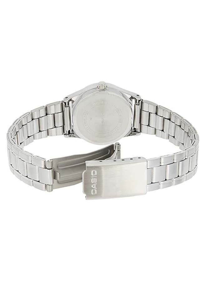 كاسيو ساعة يد بعقارب وسوار من الإستانلس ستيل طراز LTP-V006D-2BUDF - 25 مم - فضي للنساء - Image 3