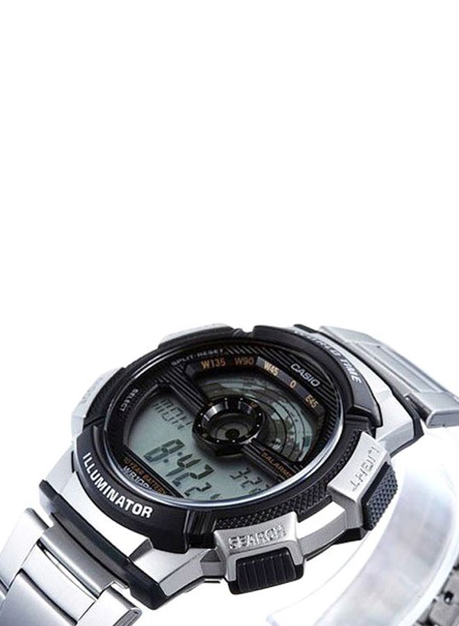 كاسيو ساعة رقمية مقاومة للماء طراز AE-1100WD-1A - مقاس 48 مم - لون فضي للرجال - Image 5