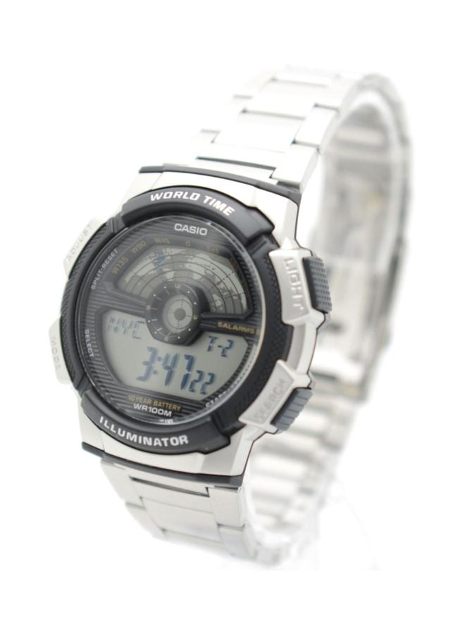 كاسيو ساعة رقمية مقاومة للماء طراز AE-1100WD-1A - مقاس 48 مم - لون فضي للرجال - Image 4