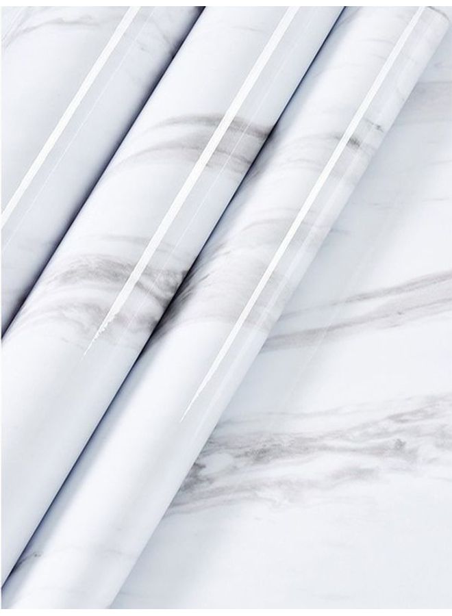 Marbled Design Waterproof Self-Adhesive Wall Sticker White One Size - Image 1