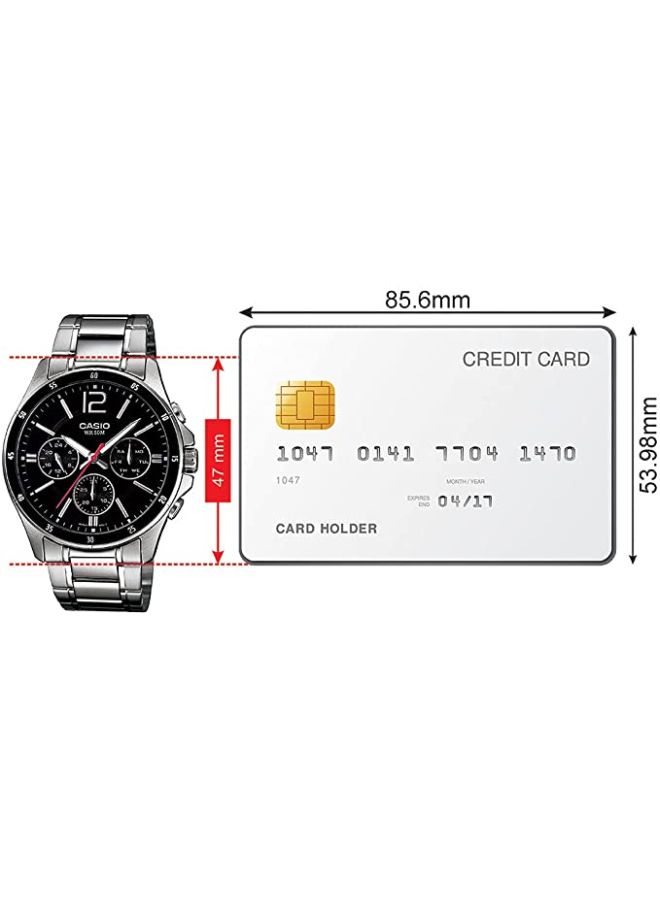 CASIO - Men's Enticer Analog Watch MTP1374D-1A - 44 mm - Silver - Image 1
