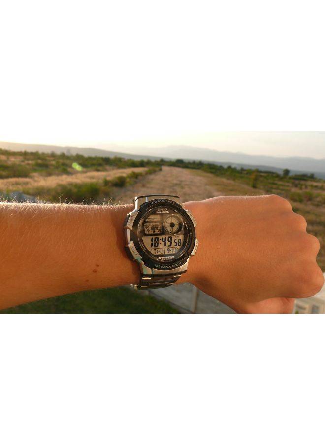 CASIO - Boys' Classic Stainless Steel Digital Quartz Watch AE1000WD - 44 mm - Silver - Image 1