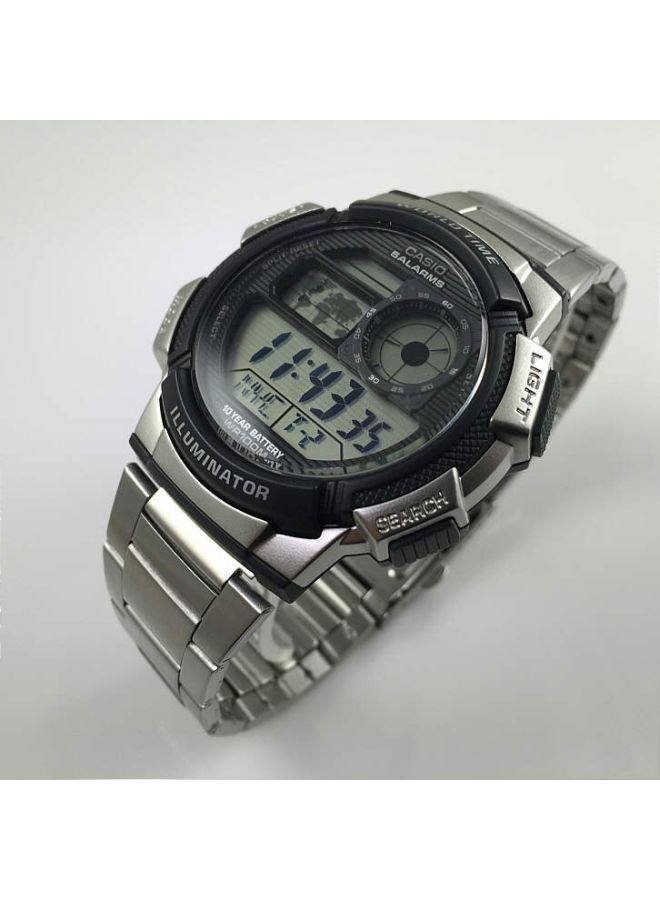 CASIO - Boys' Classic Stainless Steel Digital Quartz Watch AE1000WD - 44 mm - Silver - Image 1