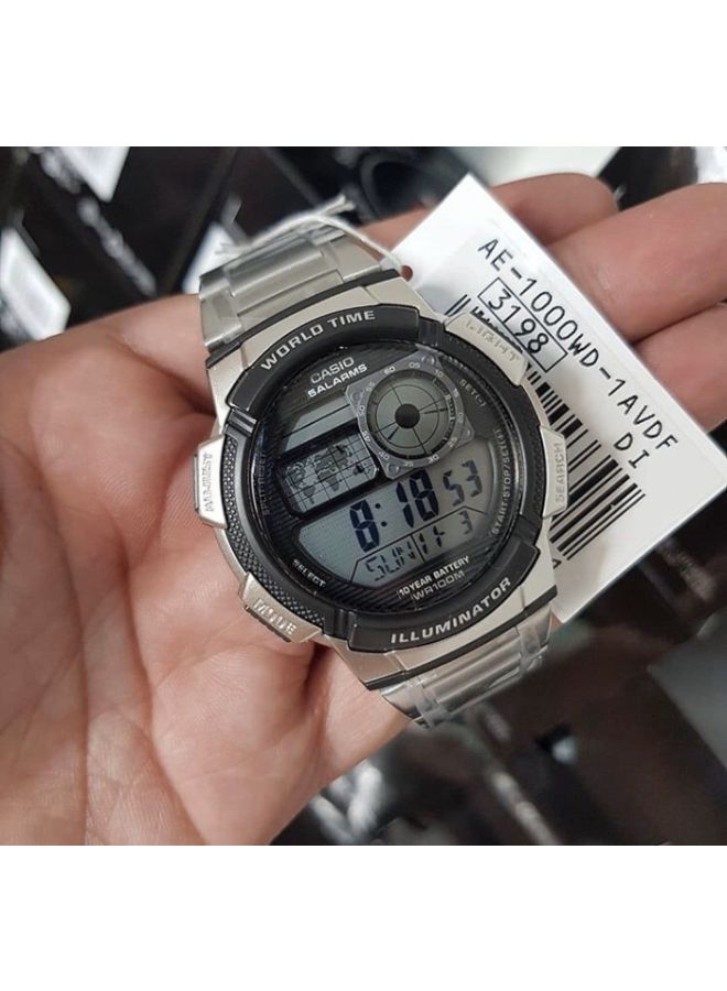 CASIO - Boys' Classic Stainless Steel Digital Quartz Watch AE1000WD - 44 mm - Silver - Image 1
