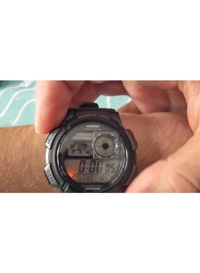 CASIO - Boys' Classic Stainless Steel Digital Quartz Watch AE1000WD - 44 mm - Silver - Image 1