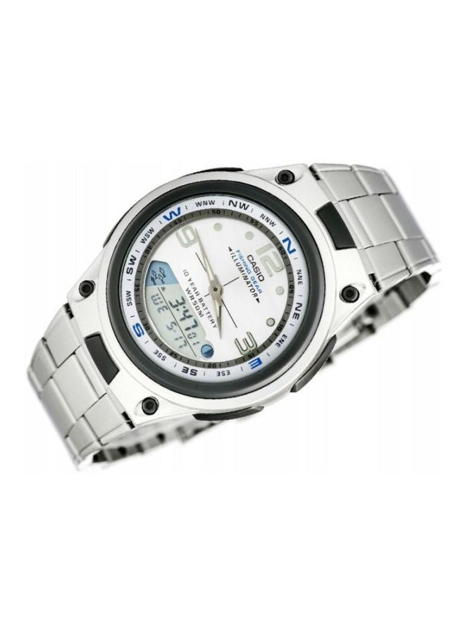 CASIO Men's Water Resistant Analog & Digital Watch AW-82D-7A - 47 mm - Silver - Image 5