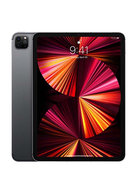 iPad Pro 2021 (الجيل الثالث) مقاس 11 بوصة، شريحة M1، سعة 2 تيرابايت، واي فاي، 5G، رمادي فضائي مع تطبيق Facetime - إصدار الشرق الأوسط