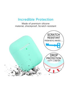 PROMATE Apple AirPods Case Cover, Slim-Fit Soft Silicone Full Protective Shockproof Cover with Wireless Charging Compatible, Anti-Slip and Scratch Resistance for Apple AirPods Green  - Image 5