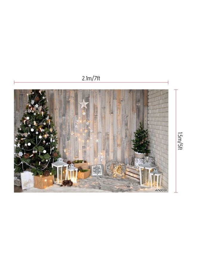 ANDOER Christmas Backdrop Deer Fireplace Gift Photography Background Green/White/Beige - Image 2