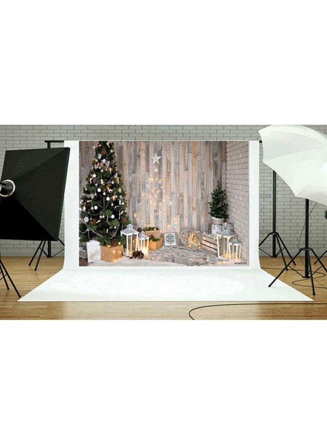 ANDOER Christmas Backdrop Deer Fireplace Gift Photography Background Green/White/Beige - Image 4