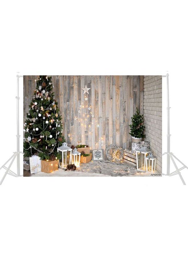 ANDOER Christmas Backdrop Deer Fireplace Gift Photography Background Green/White/Beige - Image 5