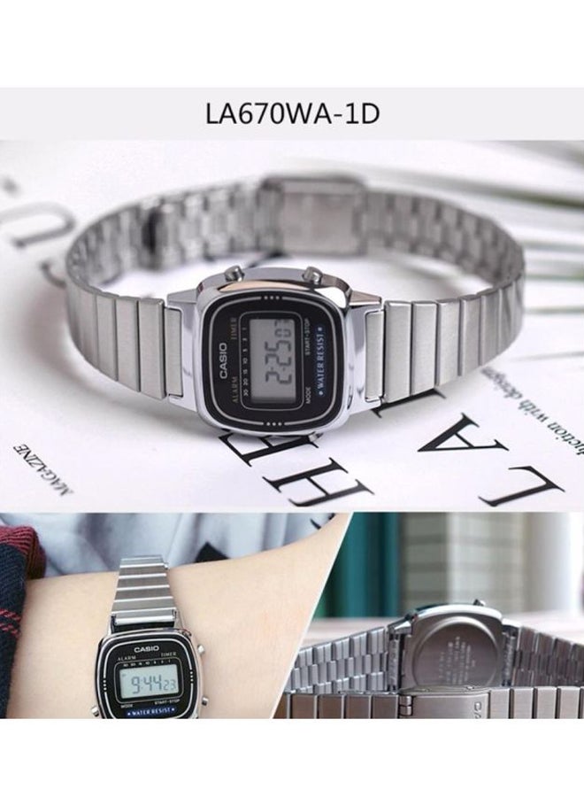 CASIO - Women's Formal Digital Watch LA670WA-1DF - 30 mm - Silver - Image 1