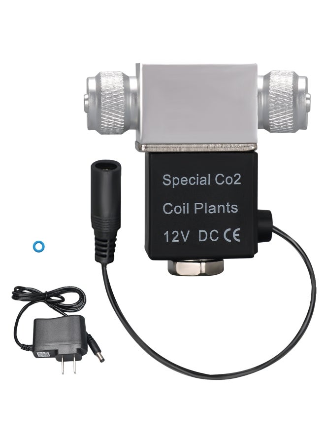 صمام ملف لولبي لمنظم نظام ثاني أكسيد الكربون الخاص بحوض السمك أسود/ فضي - Image 1