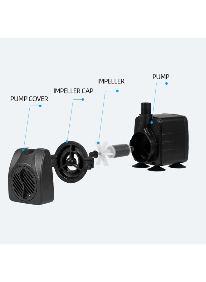 Generic Submersible Water Pump with 12 LED Light for Aquarium Black - Image 3