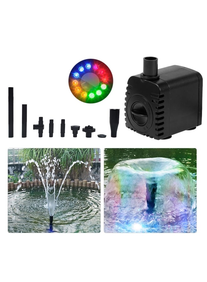 Generic Submersible Water Pump with 12 LED Light for Aquarium Black  - Image 3