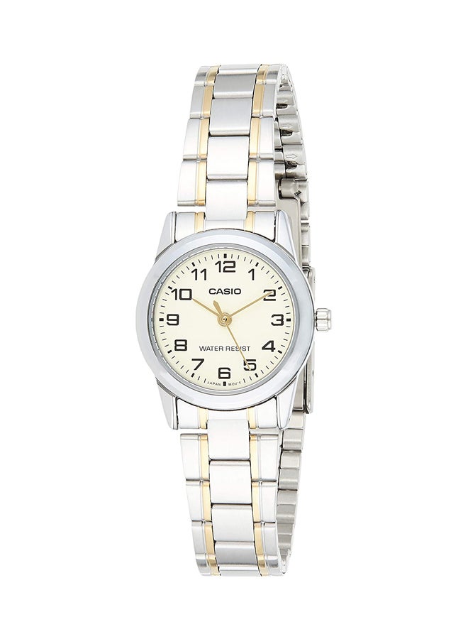 CASIO Women's Stainless Steel Quartz Analog Watch LTP-V001SG-9BUDF - 31 mm - Silver/Gold  - Image 1