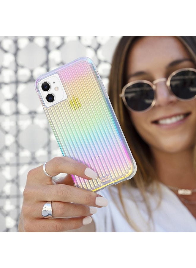 كايس مايت غطاء حماية جيمو لهاتف أبل آيفون 11 برو قزحي الألوان مع نمط تجاويف - Image 3