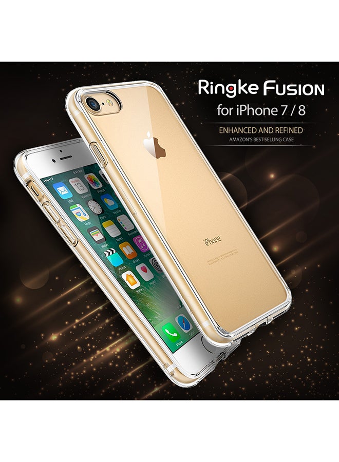 Ringke - Fusion Shock Absorption Transparent Tough Impact Alleviation Technology Raised Bezel Shield Cover For Apple iPhone SE 2020/iPhone 8/7 Clear - Image 1