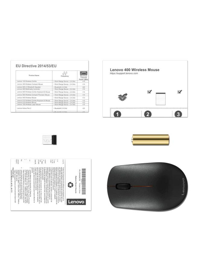 Lenovo - 400 Wireless Mouse Black - Image 1