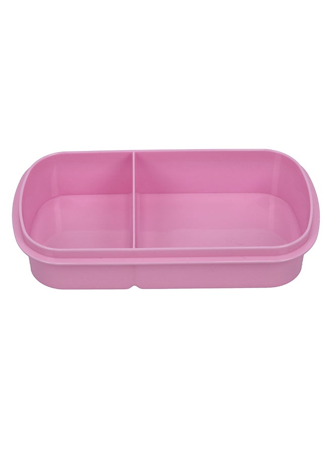 Royalford 2Layer Airtight Lunch Box 1+2 Compartments With Spoon Bpa Free 100% Food Grade Meterial Pink/White 1.4Liters  - Image 4