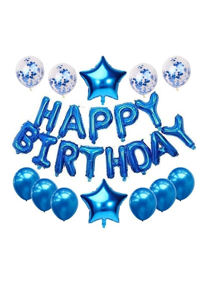 مجموعة بالونات من القصدير قابلة للنفخ بتصميم عبارة "Happy Birthday" مكونة من 25 قطعة - Image 1