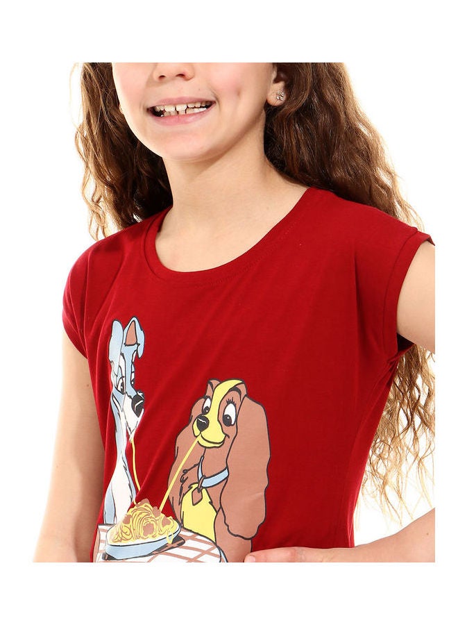Andora - Lady And The Tramp T-Shirt Dark Red - Image 1