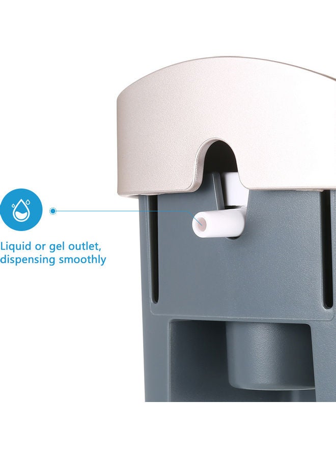 Decdeal Wall Mounted Manual Liquid Soap Dispenser Grey/Black 22.80 x 7.80 x 8.50cm - Image 3