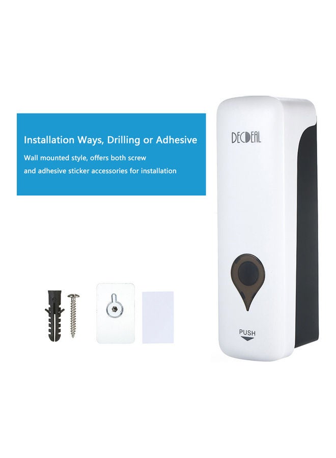 Decdeal Wall Mounted Manual Liquid Soap Dispenser White 22.80 x 7.80 x 8.50cm - Image 5