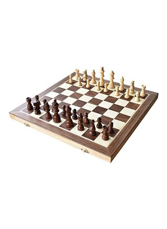 Magnetic Chess Game Board Set with Wooden Crafted Piece 15"X15" - Image 1