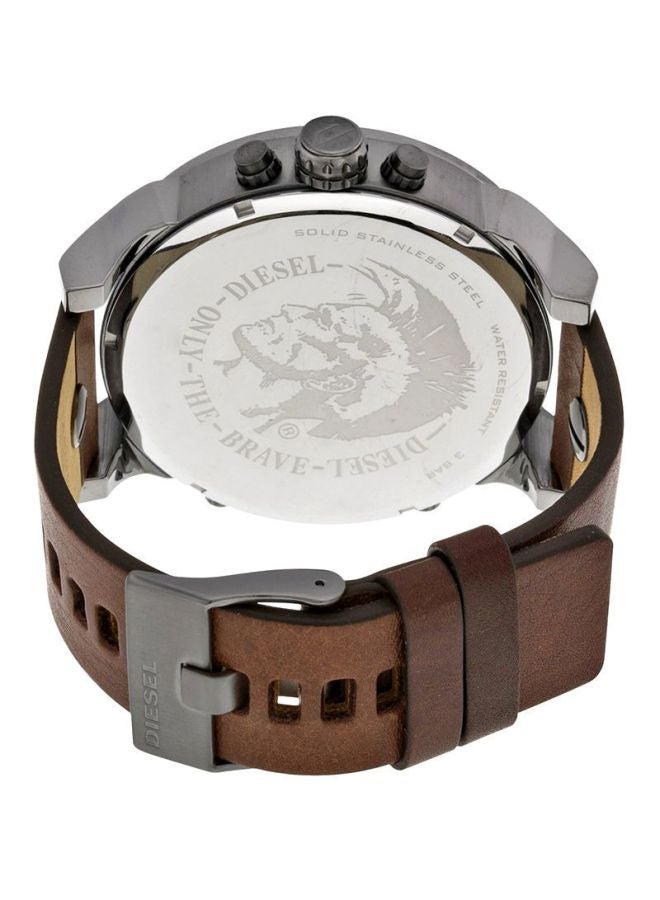 DIESEL Men's Mr Daddy Dual Time Chronograph Navy Blue Dial Leather Watch DZ7314 - Image 2