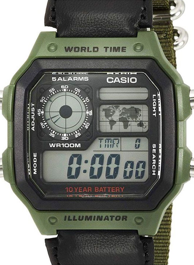 CASIO - Men's Youth Digital Watch AE-1200WHB-3B - 39 mm - Green/Black - Image 1