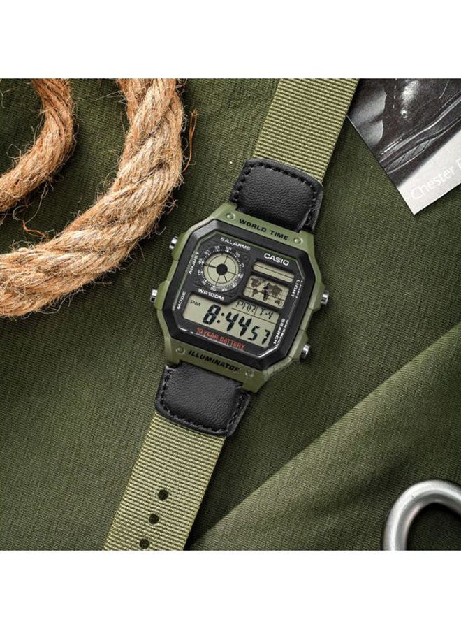 CASIO - Men's Youth Digital Watch AE-1200WHB-3B - 39 mm - Green/Black - Image 1