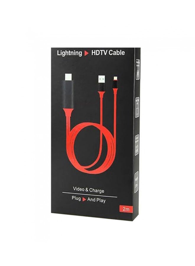 MARGOUN 2 In One  HDMI Adapter Cable For Apple iPhone XR Red/Black - Image 3