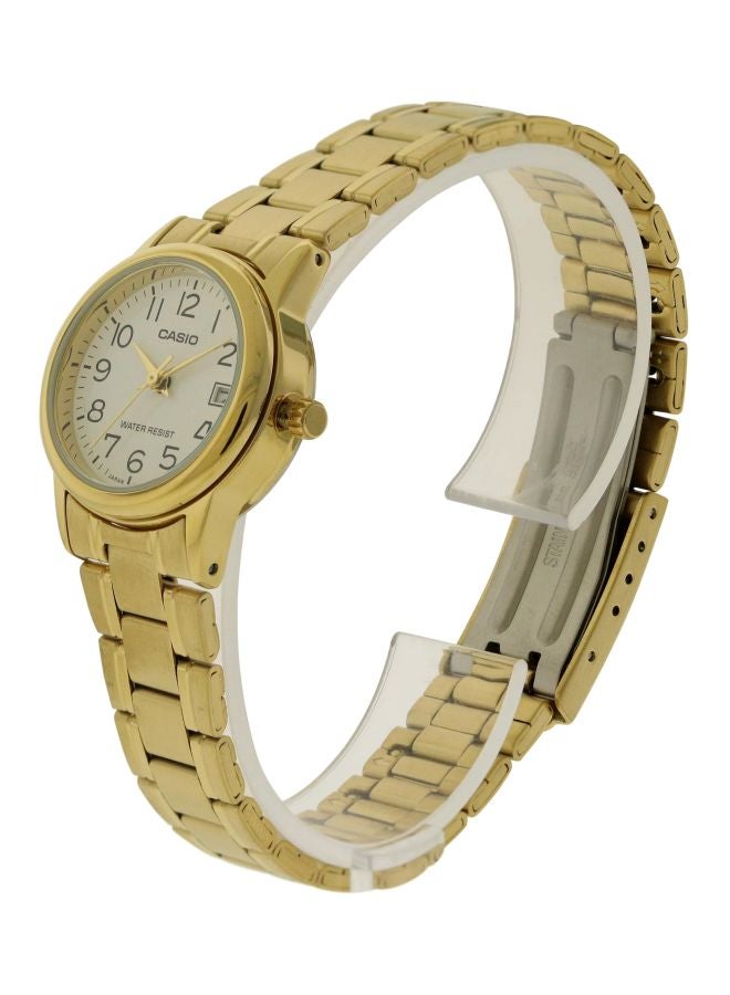 كاسيو ساعة يد بعقارب ومقاومة للماء طراز LTP-V002G-7B - مقاس 25 مم - لون ذهبي للنساء - Image 5