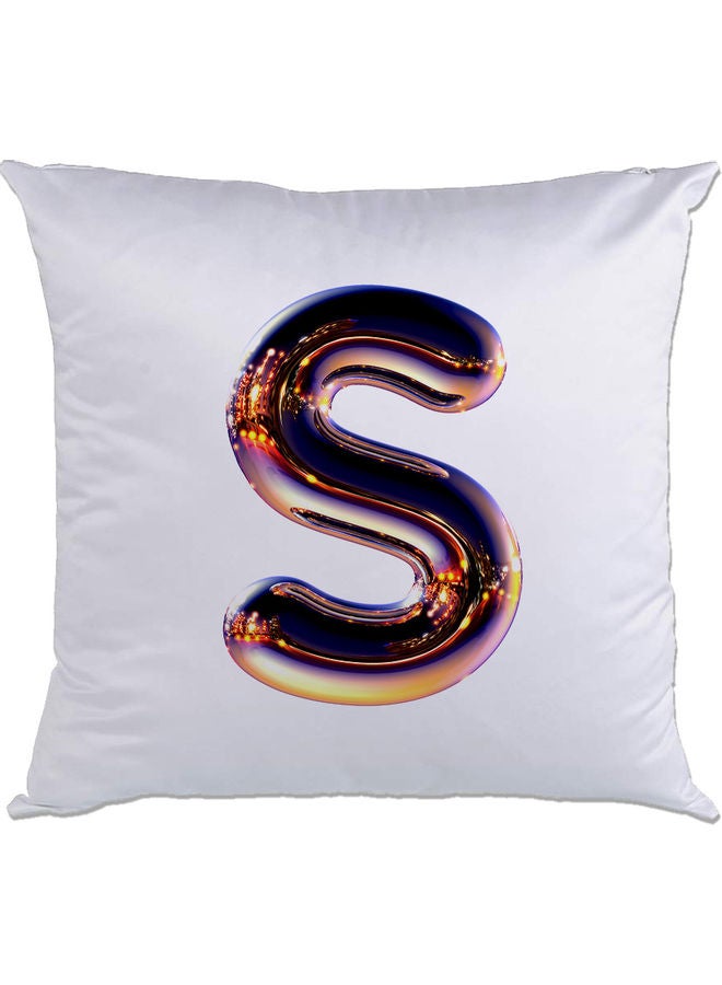 وسادة ديكور نايت كروم بطبعة حرف S polyester متعدد الألوان 40 x 40سم
