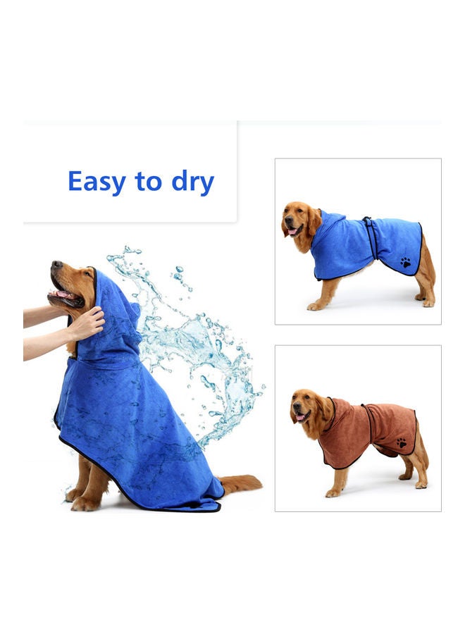 Dog Bath Towel With Hood Belt Blue 27x4x20cm - Image 4