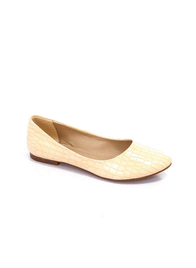 GRINTA Casual Flat Leather Ballerina Shoes For Women Beige  - Image 1