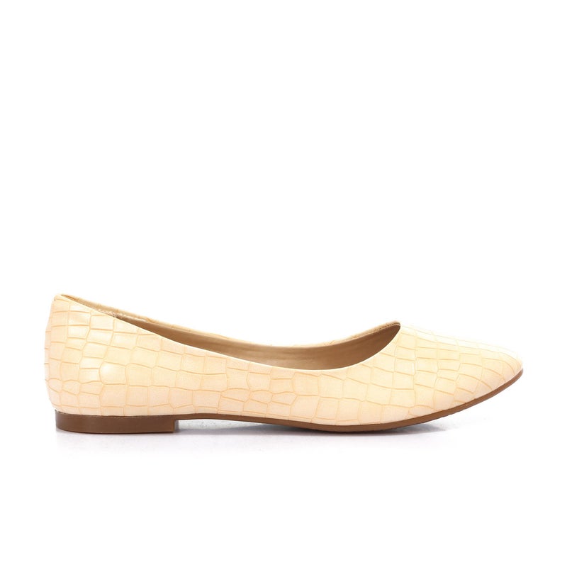 GRINTA Casual Flat Leather Ballerina Shoes For Women Beige  - Image 2