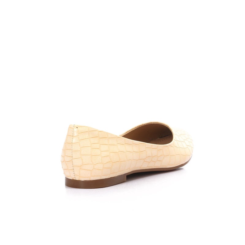 GRINTA Casual Flat Leather Ballerina Shoes For Women Beige  - Image 3