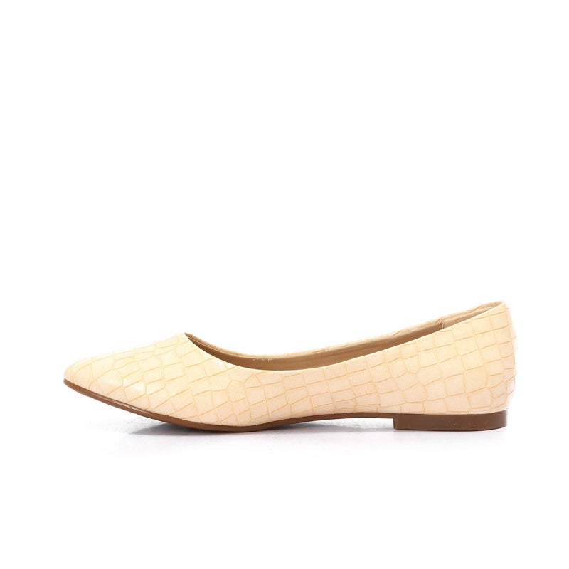 GRINTA Casual Flat Leather Ballerina Shoes For Women Beige  - Image 4