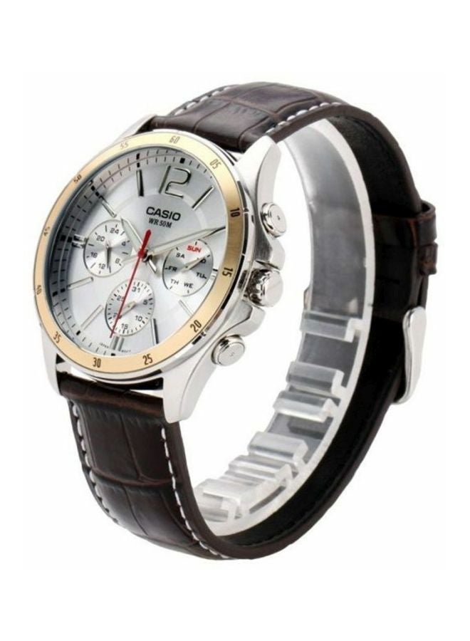 CASIO - Men's Enticer Chronograph Watch MTP-1374L-7A - 44 mm - Brown - Image 1
